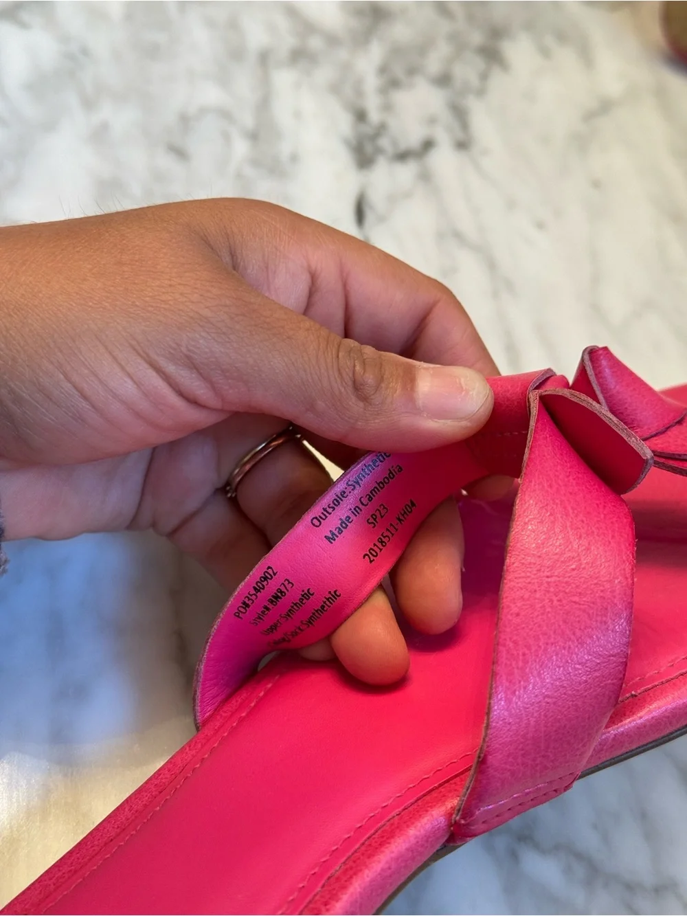 J. Crew Pink Double Knot Sandals Flats Size 7 Hot Pink Vacation Summer